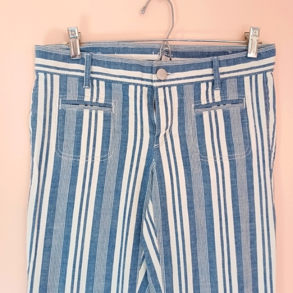 LOFT Striped Denim Flare Pant Size 2 - Picture 7 of 12